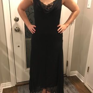 Formal black dress silk